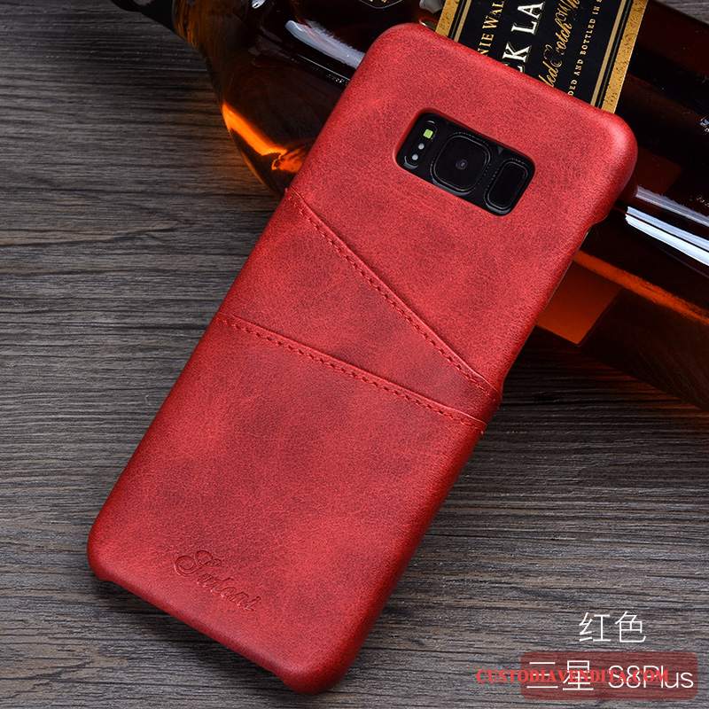 Custodia Samsung Galaxy S8+ Moda Carta Affari, Cover Samsung Galaxy S8+ Pelle Arancione Tendenza