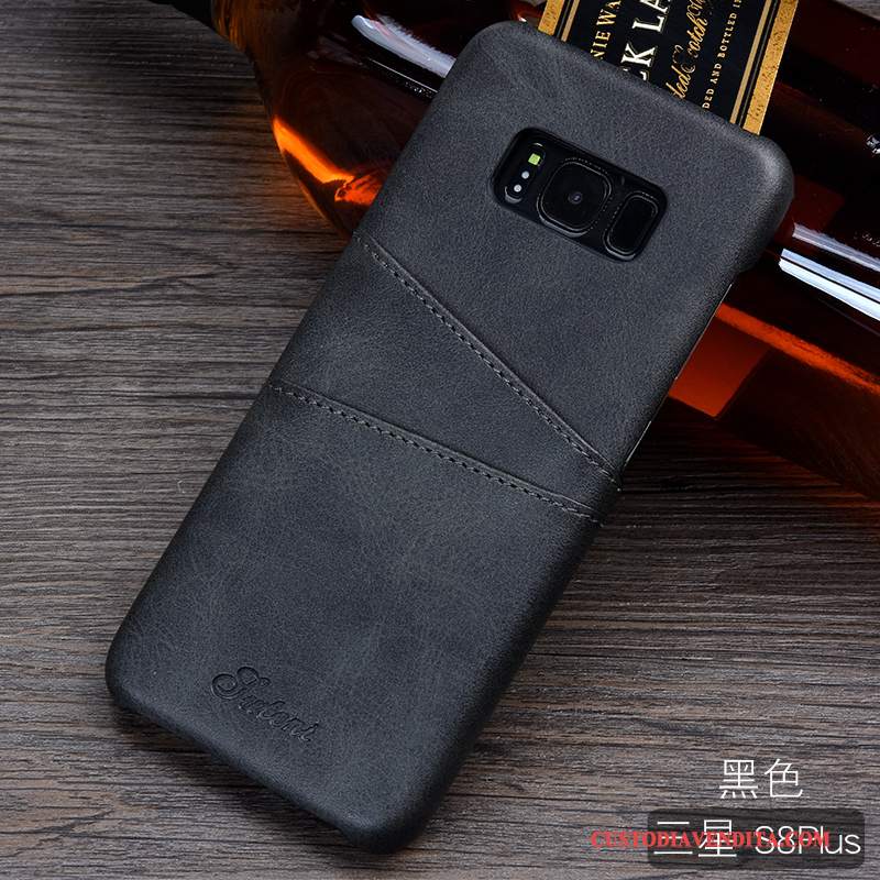 Custodia Samsung Galaxy S8+ Moda Carta Affari, Cover Samsung Galaxy S8+ Pelle Arancione Tendenza