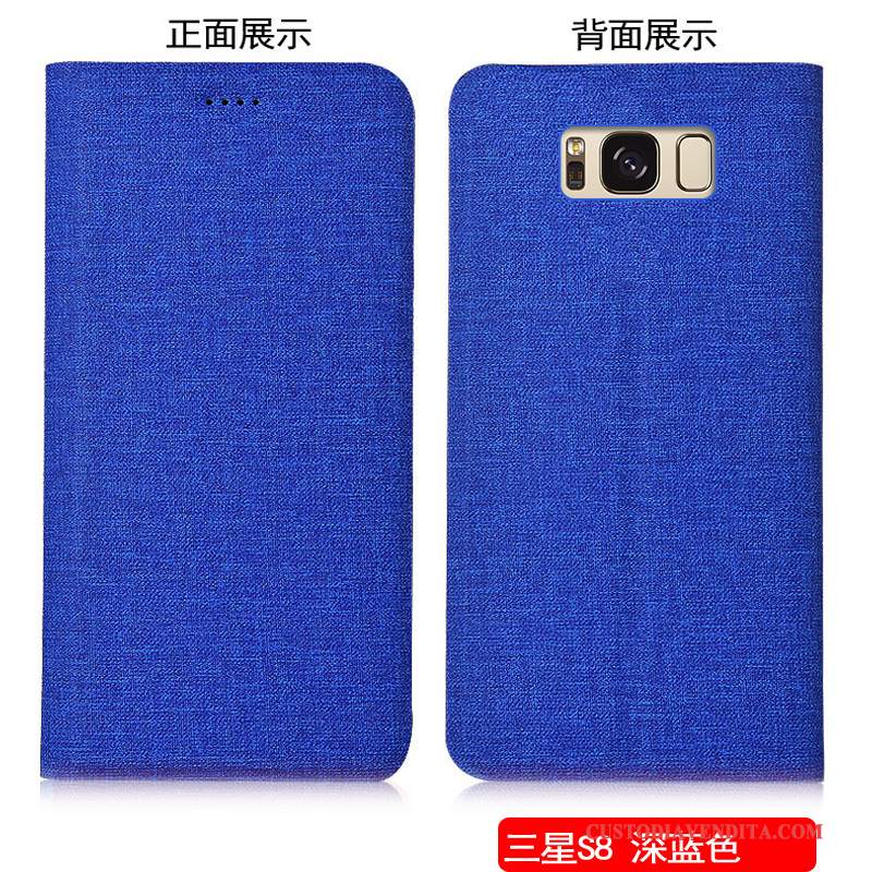 Custodia Samsung Galaxy S8 Pelle Anti-caduta Cotone E Lino, Cover Samsung Galaxy S8 Colore Telefono