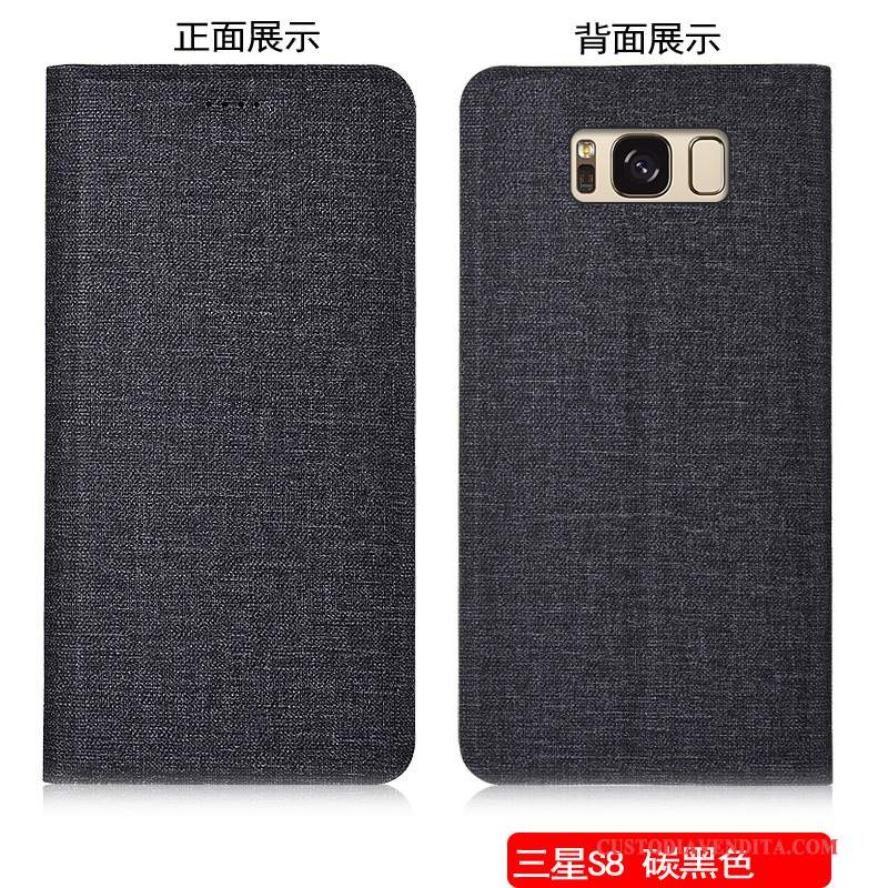 Custodia Samsung Galaxy S8 Pelle Anti-caduta Cotone E Lino, Cover Samsung Galaxy S8 Colore Telefono