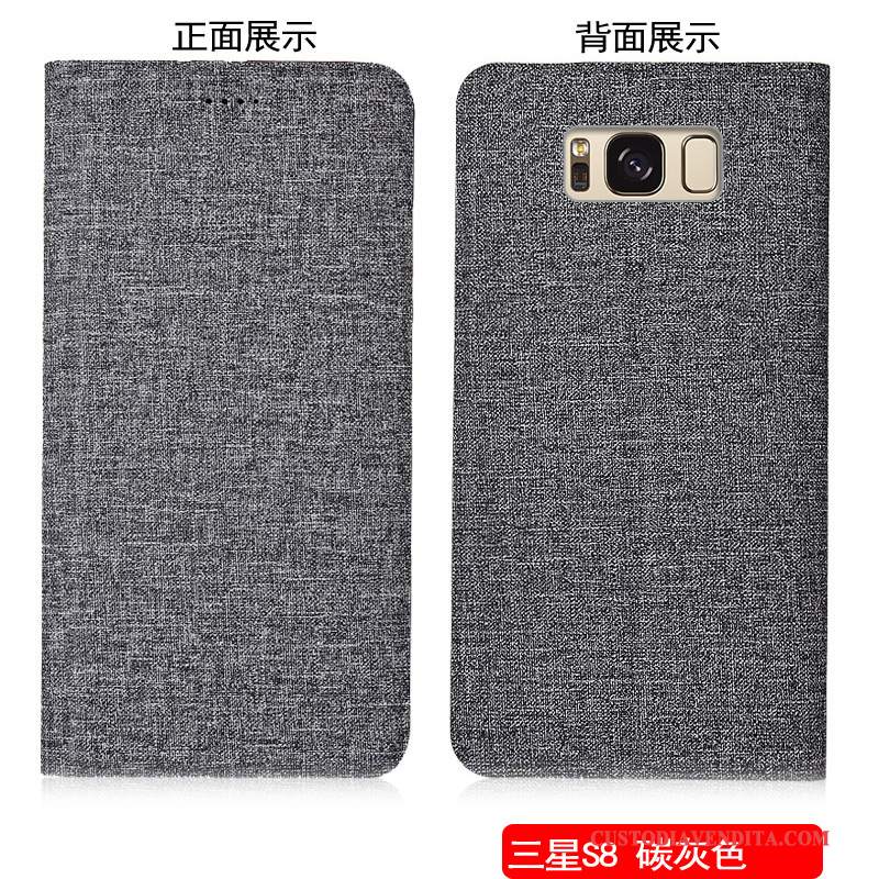 Custodia Samsung Galaxy S8 Pelle Anti-caduta Cotone E Lino, Cover Samsung Galaxy S8 Colore Telefono