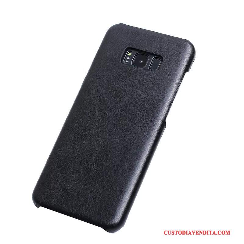 Custodia Samsung Galaxy S8+ Pelle Anti-cadutatelefono, Cover Samsung Galaxy S8+ Protezione Mucca Nero