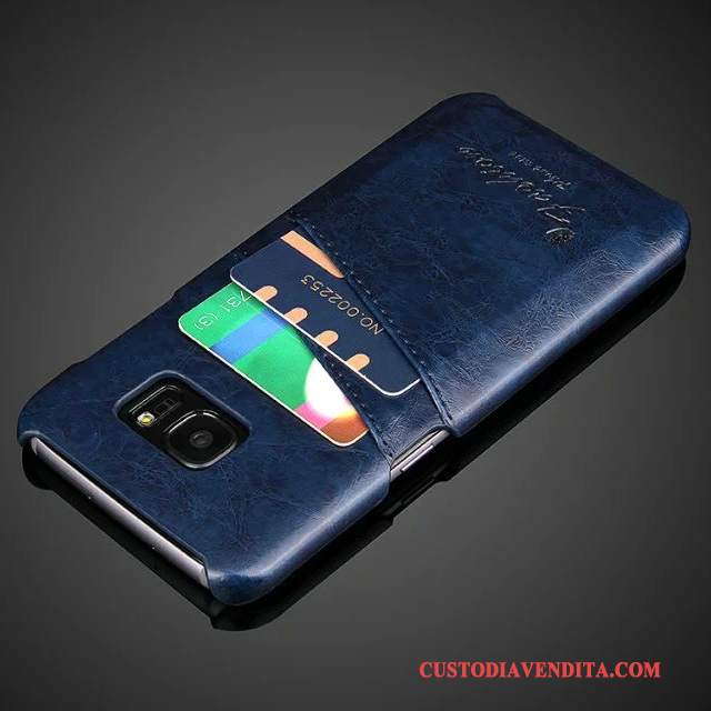 Custodia Samsung Galaxy S8+ Pelle Coperchio Posteriore Arancione, Cover Samsung Galaxy S8+ Protezione Telefono Blu