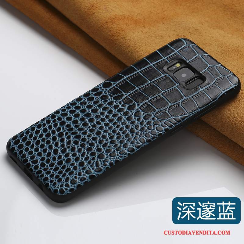 Custodia Samsung Galaxy S8 Pelle Di Personalità Tutto Incluso, Cover Samsung Galaxy S8 Creativo Blu Scuro Anti-caduta