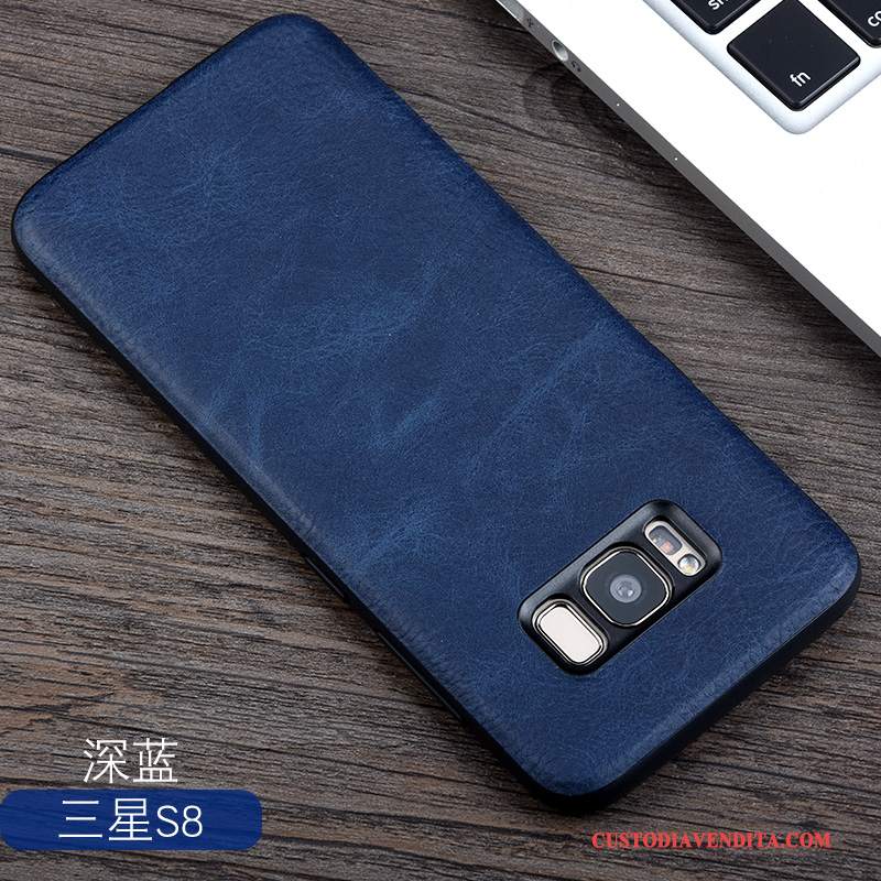 Custodia Samsung Galaxy S8 Pelle Grigio Chiaro, Cover Samsung Galaxy S8 Protezione Telefono Tutto Incluso