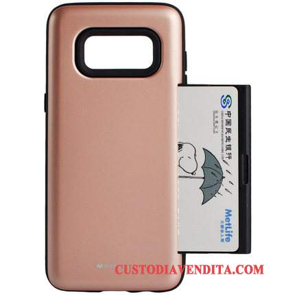 Custodia Samsung Galaxy S8 Pelle Morbidotelefono, Cover Samsung Galaxy S8 Portafoglio Oro