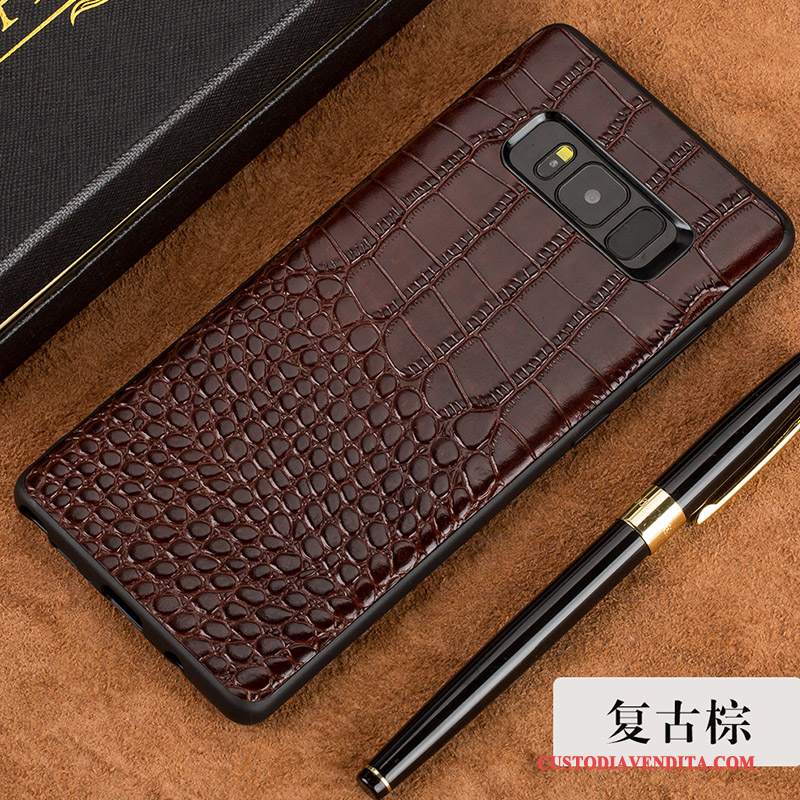 Custodia Samsung Galaxy S8 Pelle Nero Sottile, Cover Samsung Galaxy S8 Creativo Telefono Affari