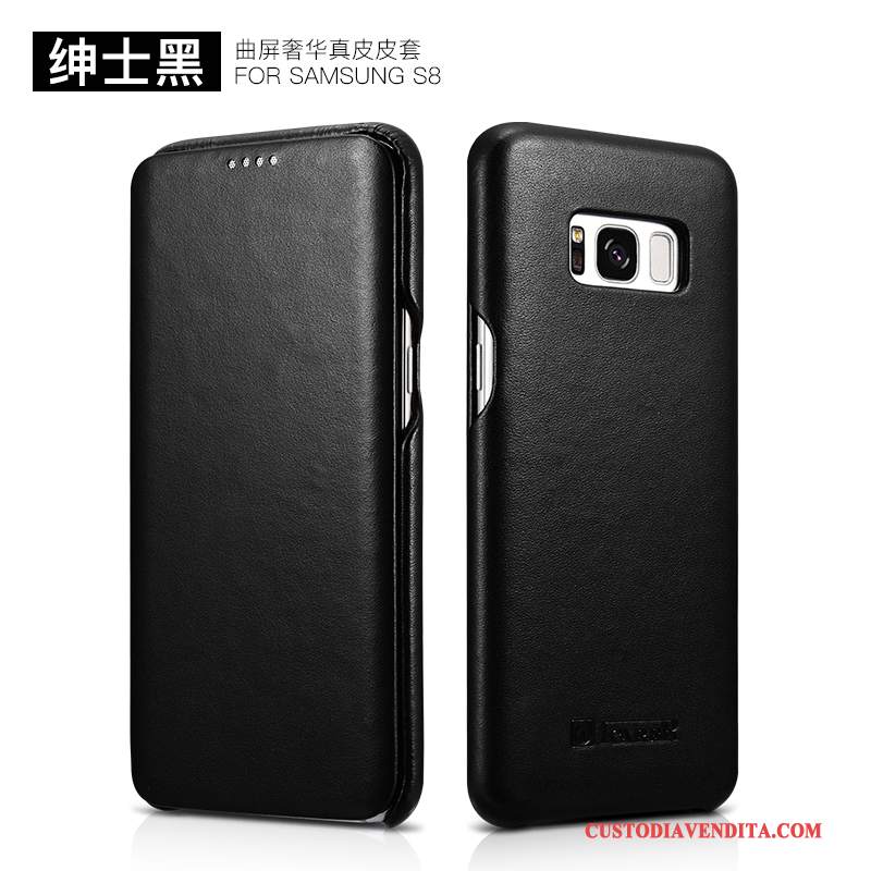 Custodia Samsung Galaxy S8+ Pelle Nero Tendenza, Cover Samsung Galaxy S8+ Protezione Lussotelefono