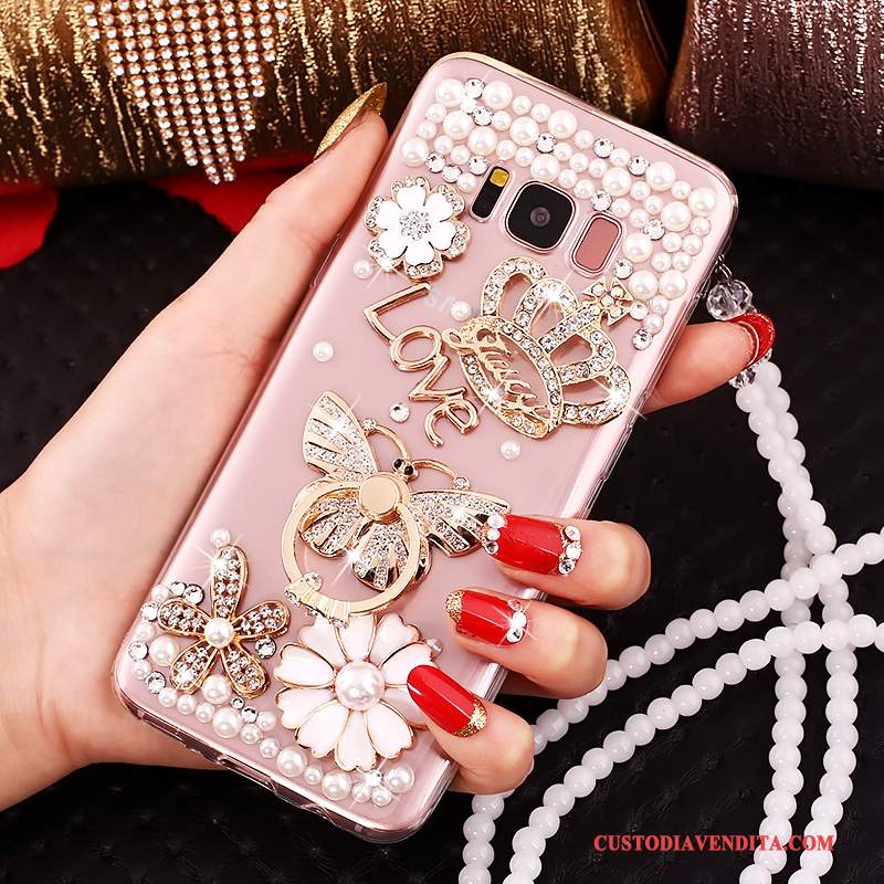 Custodia Samsung Galaxy S8+ Protezione Anti-caduta Rosa, Cover Samsung Galaxy S8+ Strass Telefono