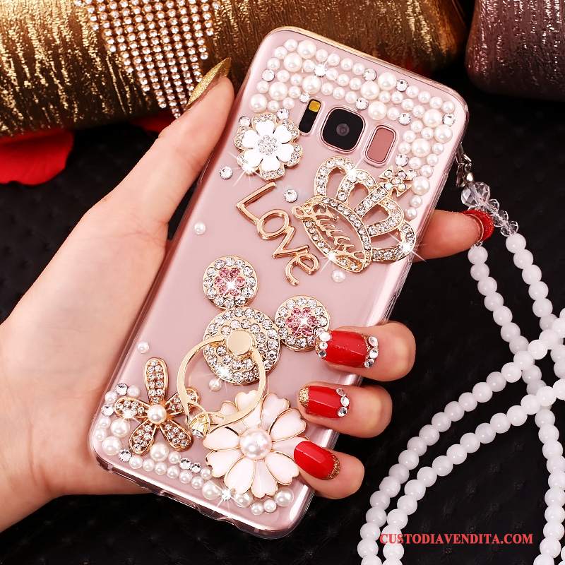 Custodia Samsung Galaxy S8+ Protezione Anti-caduta Rosa, Cover Samsung Galaxy S8+ Strass Telefono