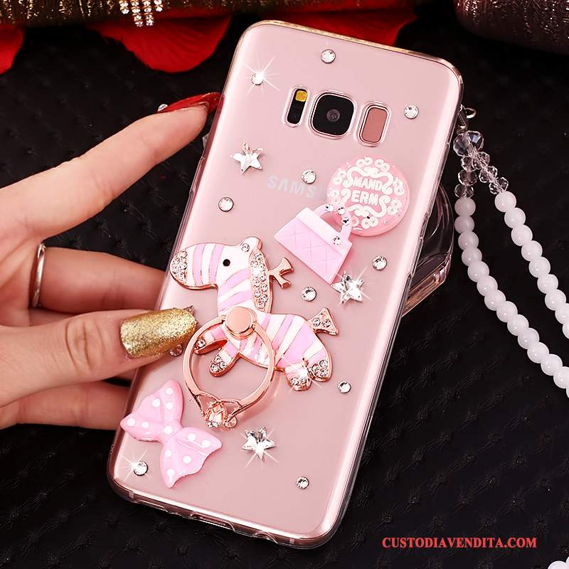 Custodia Samsung Galaxy S8+ Protezione Anti-caduta Rosa, Cover Samsung Galaxy S8+ Strass Telefono