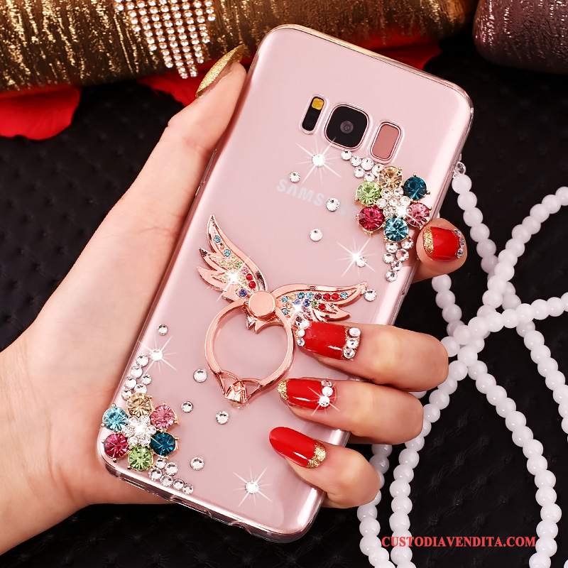 Custodia Samsung Galaxy S8+ Protezione Anti-caduta Rosa, Cover Samsung Galaxy S8+ Strass Telefono