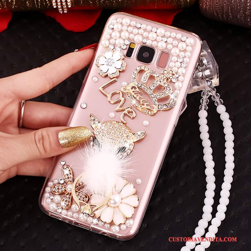 Custodia Samsung Galaxy S8+ Protezione Anti-caduta Rosa, Cover Samsung Galaxy S8+ Strass Telefono