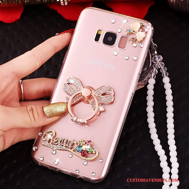 Custodia Samsung Galaxy S8+ Protezione Anti-caduta Rosa, Cover Samsung Galaxy S8+ Strass Telefono