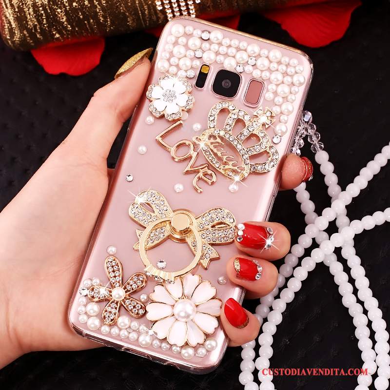 Custodia Samsung Galaxy S8+ Protezione Anti-caduta Rosa, Cover Samsung Galaxy S8+ Strass Telefono