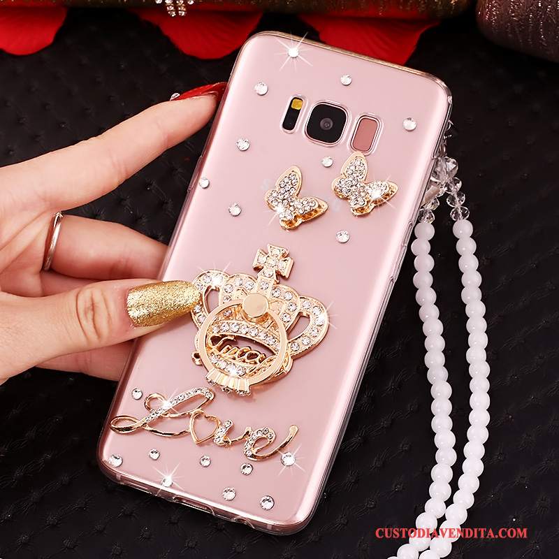 Custodia Samsung Galaxy S8+ Protezione Anti-caduta Rosa, Cover Samsung Galaxy S8+ Strass Telefono