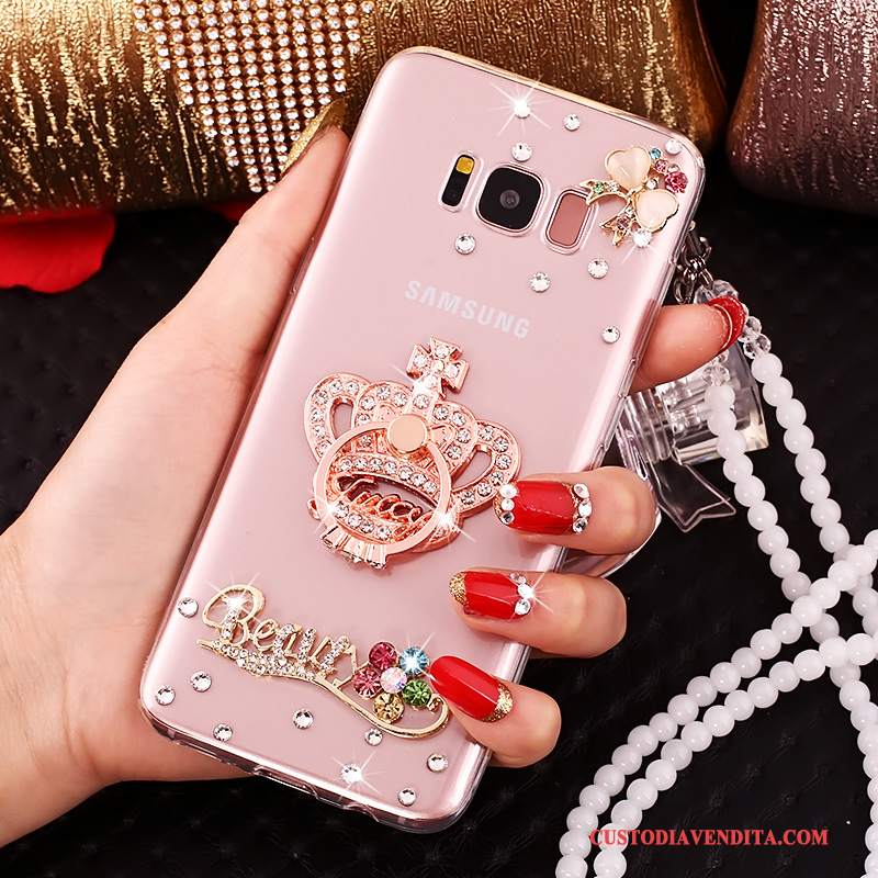 Custodia Samsung Galaxy S8+ Protezione Anti-caduta Rosa, Cover Samsung Galaxy S8+ Strass Telefono