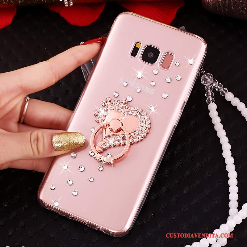 Custodia Samsung Galaxy S8+ Protezione Anti-caduta Rosa, Cover Samsung Galaxy S8+ Strass Telefono