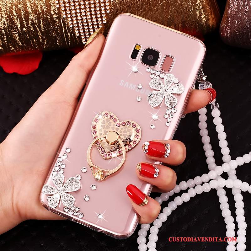 Custodia Samsung Galaxy S8+ Protezione Anti-caduta Rosa, Cover Samsung Galaxy S8+ Strass Telefono