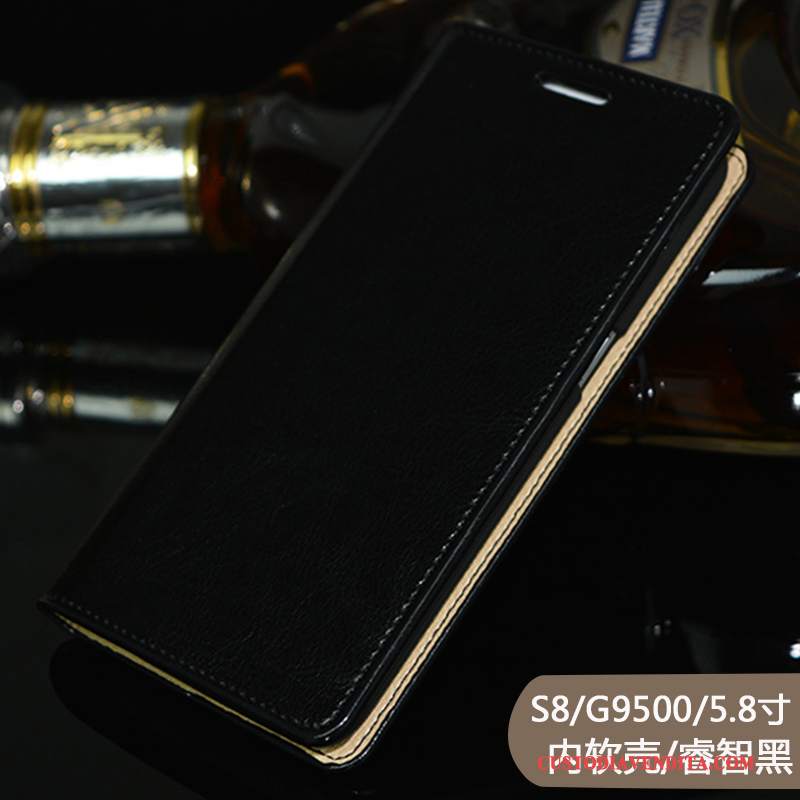 Custodia Samsung Galaxy S8+ Protezione Lussotelefono, Cover Samsung Galaxy S8+ Pelle Nero Affari