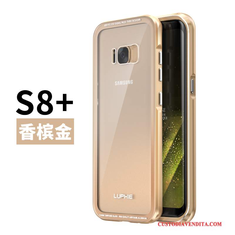 Custodia Samsung Galaxy S8+ Protezione Oro Anti-caduta, Cover Samsung Galaxy S8+ Metallo Telaio