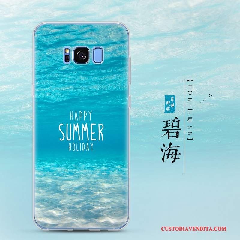 Custodia Samsung Galaxy S8 Protezione Tendenza Blu, Cover Samsung Galaxy S8 Creativo Morbido Anti-caduta