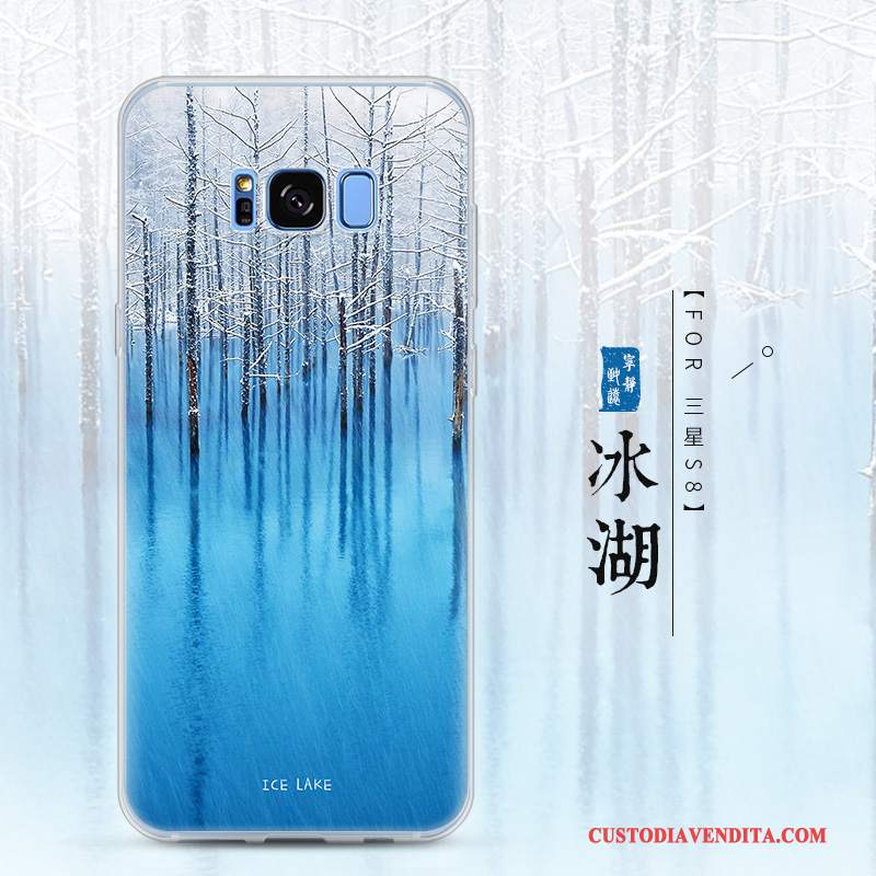 Custodia Samsung Galaxy S8 Protezione Tendenza Blu, Cover Samsung Galaxy S8 Creativo Morbido Anti-caduta