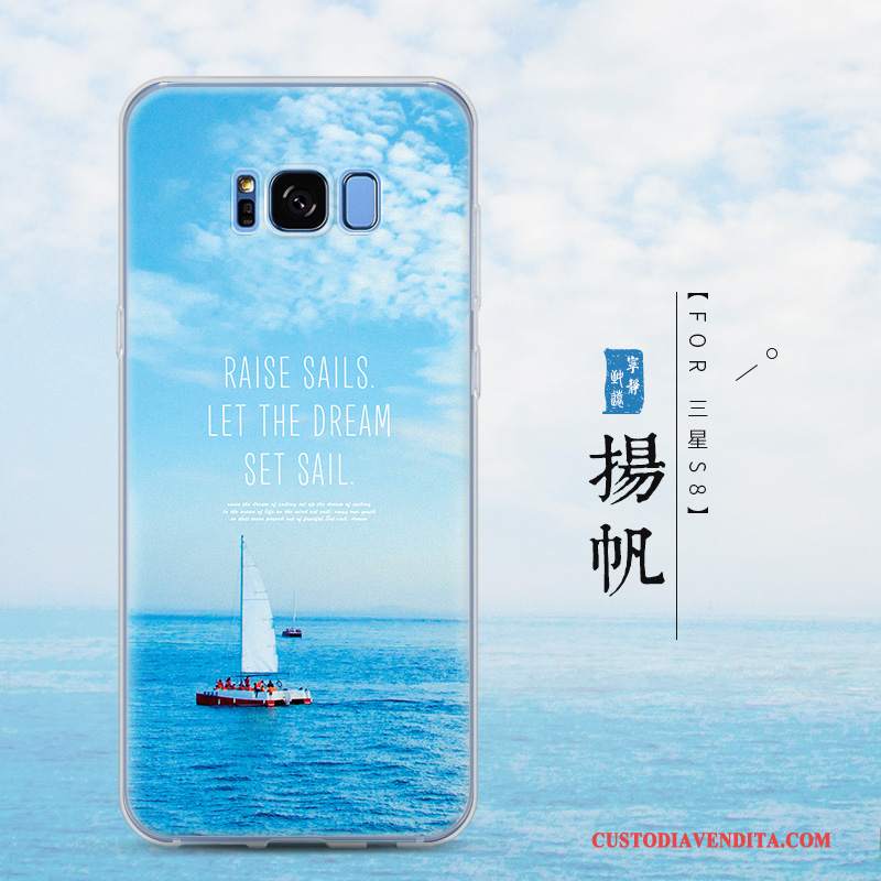 Custodia Samsung Galaxy S8 Protezione Tendenza Blu, Cover Samsung Galaxy S8 Creativo Morbido Anti-caduta