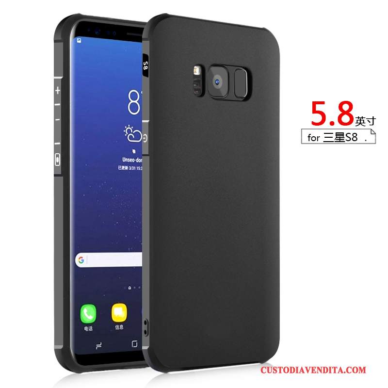 Custodia Samsung Galaxy S8 Silicone Anti-caduta Nero, Cover Samsung Galaxy S8 Tendenza Morbido