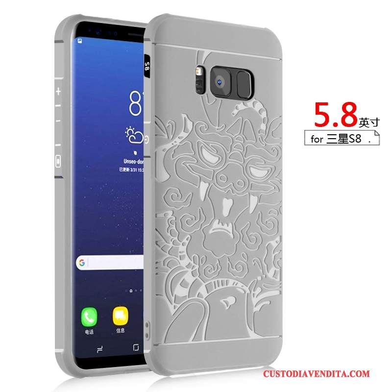 Custodia Samsung Galaxy S8 Silicone Anti-caduta Nero, Cover Samsung Galaxy S8 Tendenza Morbido