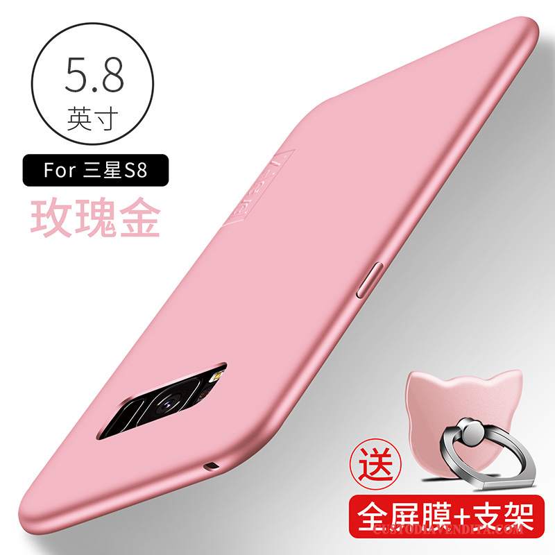 Custodia Samsung Galaxy S8 Silicone Morbido Sottile, Cover Samsung Galaxy S8 Protezione Tutto Incluso Rosa