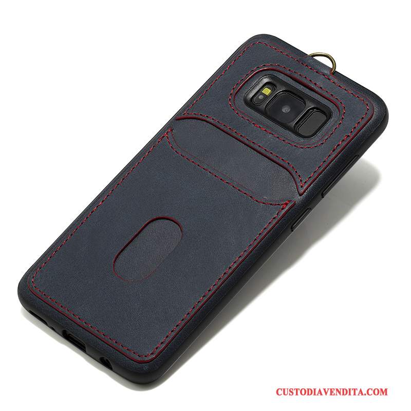 Custodia Samsung Galaxy S8 Silicone Nero Lusso, Cover Samsung Galaxy S8 Pelle Tutto Incluso Anti-caduta