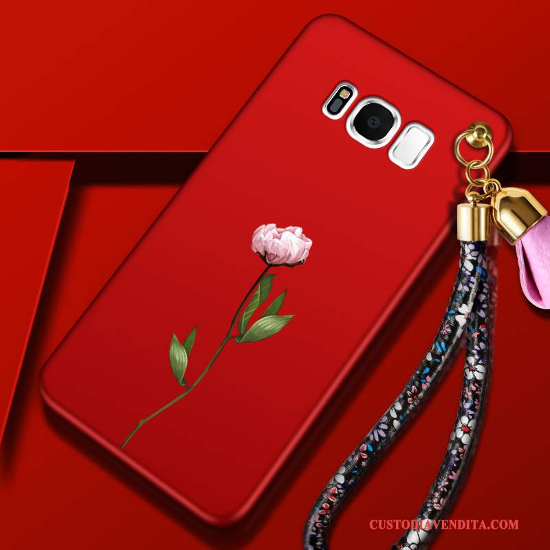 Custodia Samsung Galaxy S8 Silicone Ornamenti Appesi Anti-caduta, Cover Samsung Galaxy S8 Protezione Macchiati Rosso