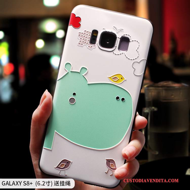 Custodia Samsung Galaxy S8+ Silicone Piccola Tutto Incluso, Cover Samsung Galaxy S8+ Creativo Ornamenti Appesi Verde