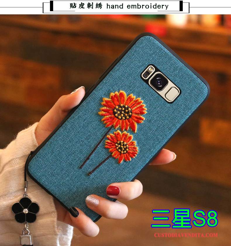 Custodia Samsung Galaxy S8 Silicone Telefono Tendenza, Cover Samsung Galaxy S8 Protezione Tutto Incluso Blu