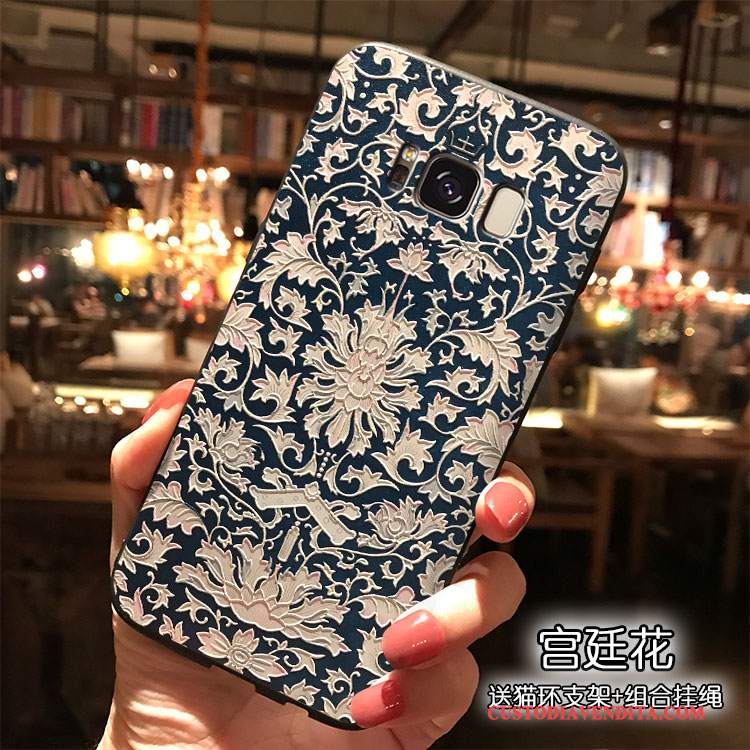 Custodia Samsung Galaxy S8+ Silicone Tendenza Ornamenti Appesi, Cover Samsung Galaxy S8+ Vento Blu