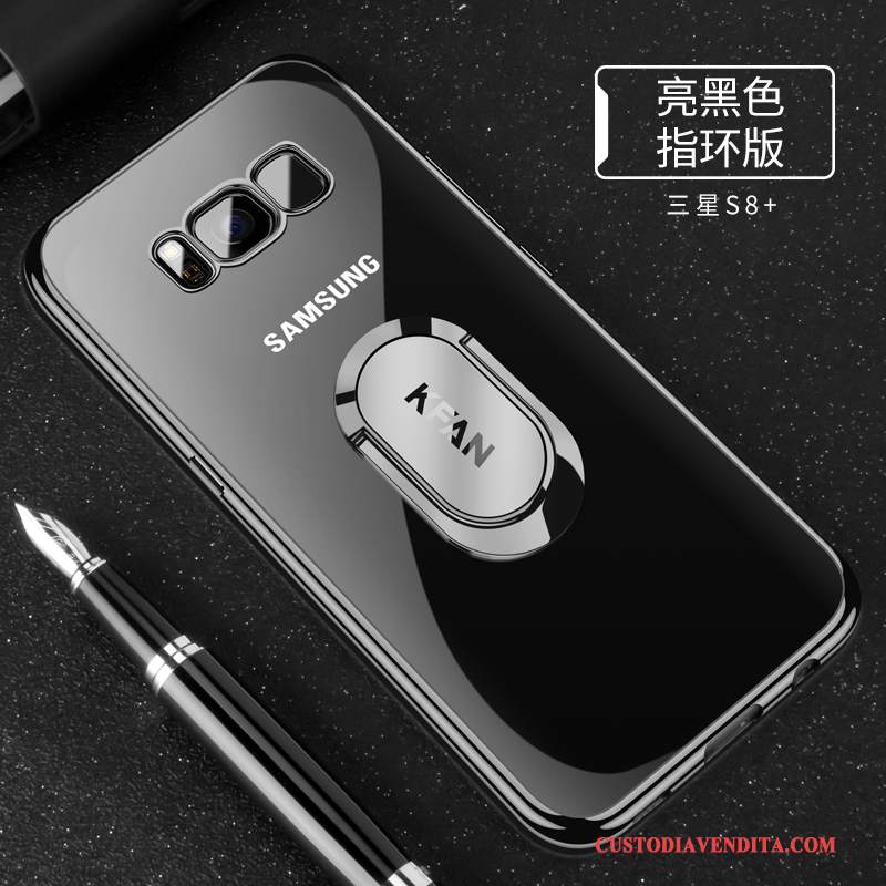 Custodia Samsung Galaxy S8+ Silicone Trasparente Tendenza, Cover Samsung Galaxy S8+ Blu Scurotelefono