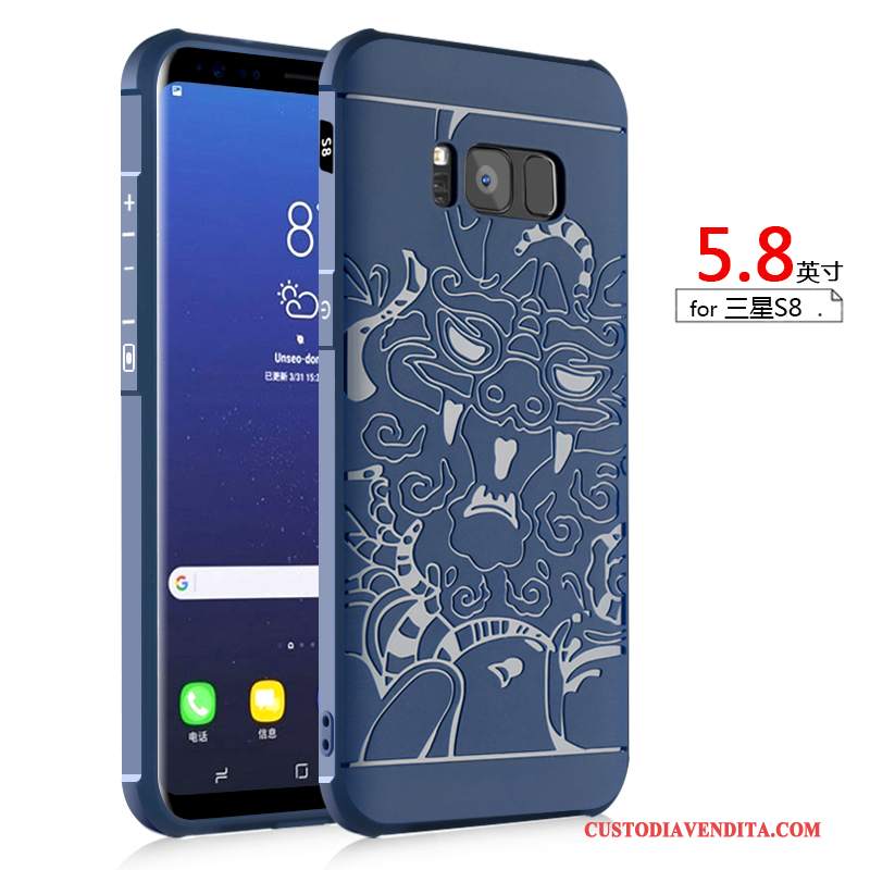 Custodia Samsung Galaxy S8 Silicone Tutto Incluso Anti-caduta, Cover Samsung Galaxy S8 Protezione Tendenza Blu Scuro