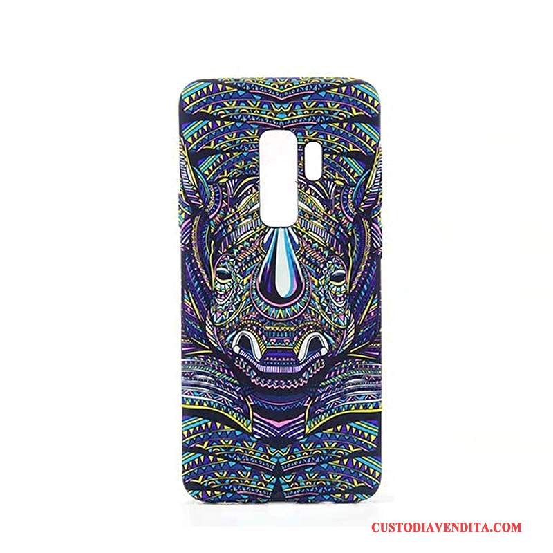 Custodia Samsung Galaxy S9+ Cartone Animato Macchiati Blu, Cover Samsung Galaxy S9+ Protezione Difficile Tendenza