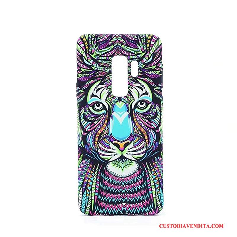 Custodia Samsung Galaxy S9+ Cartone Animato Macchiati Blu, Cover Samsung Galaxy S9+ Protezione Difficile Tendenza