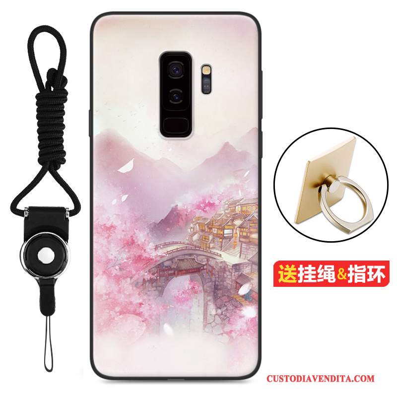 Custodia Samsung Galaxy S9+ Cartone Animato Morbido Tutto Incluso, Cover Samsung Galaxy S9+ Protezione Rosatelefono