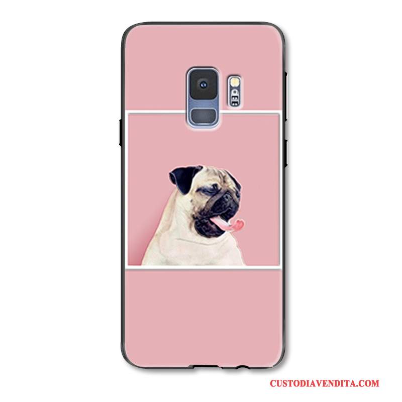 Custodia Samsung Galaxy S9 Cartone Animato Ornamenti Appesitelefono, Cover Samsung Galaxy S9 Goffratura Bianco Mucca