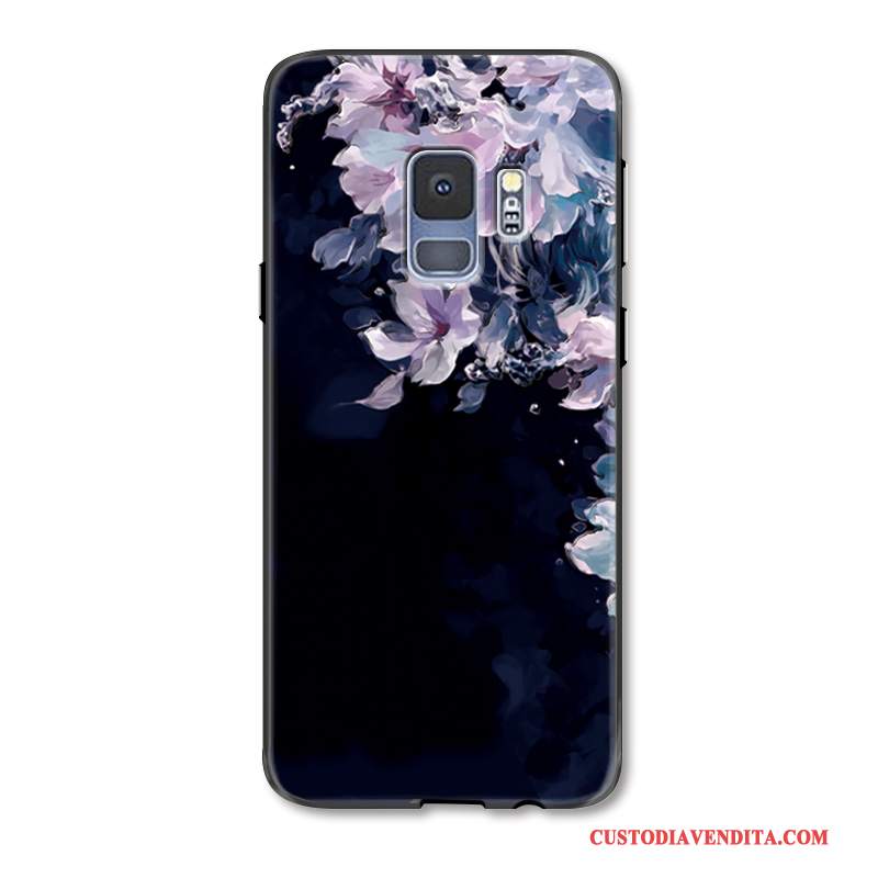 Custodia Samsung Galaxy S9 Cartone Animato Telefono Fiori, Cover Samsung Galaxy S9 Goffratura Gattino Lusso