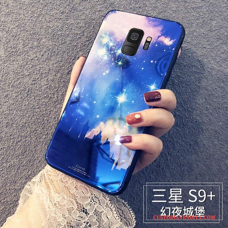 Custodia Samsung Galaxy S9+ Creativo Di Personalitàtelefono, Cover Samsung Galaxy S9+ Silicone Marchio Di Tendenza Blu