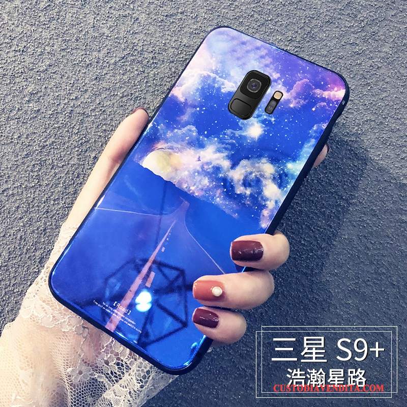 Custodia Samsung Galaxy S9+ Creativo Di Personalitàtelefono, Cover Samsung Galaxy S9+ Silicone Marchio Di Tendenza Blu