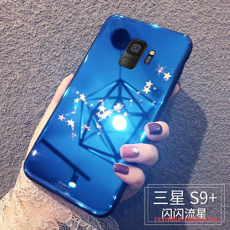 Custodia Samsung Galaxy S9+ Creativo Di Personalitàtelefono, Cover Samsung Galaxy S9+ Silicone Marchio Di Tendenza Blu