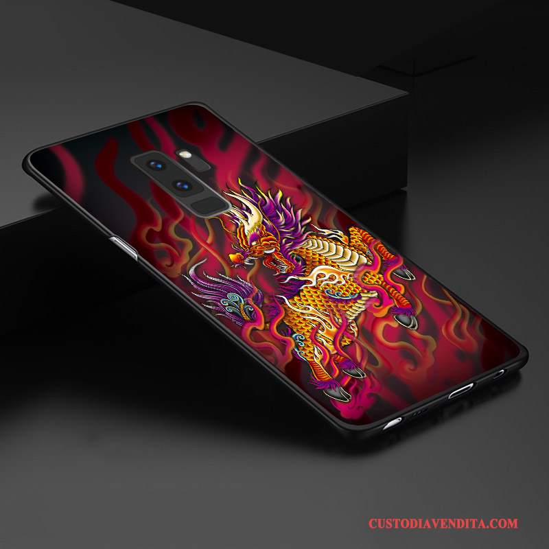 Custodia Samsung Galaxy S9+ Creativo Tridimensionaletelefono, Cover Samsung Galaxy S9+ Goffratura Giallo Personalizza