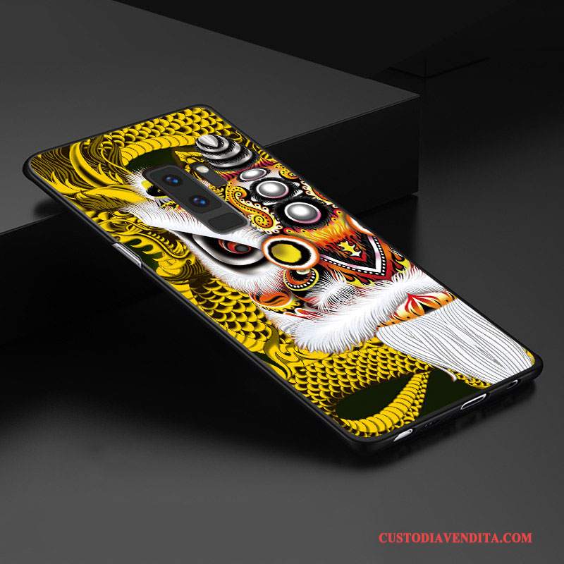 Custodia Samsung Galaxy S9+ Creativo Tridimensionaletelefono, Cover Samsung Galaxy S9+ Goffratura Giallo Personalizza