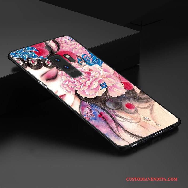 Custodia Samsung Galaxy S9+ Creativo Tridimensionaletelefono, Cover Samsung Galaxy S9+ Goffratura Giallo Personalizza