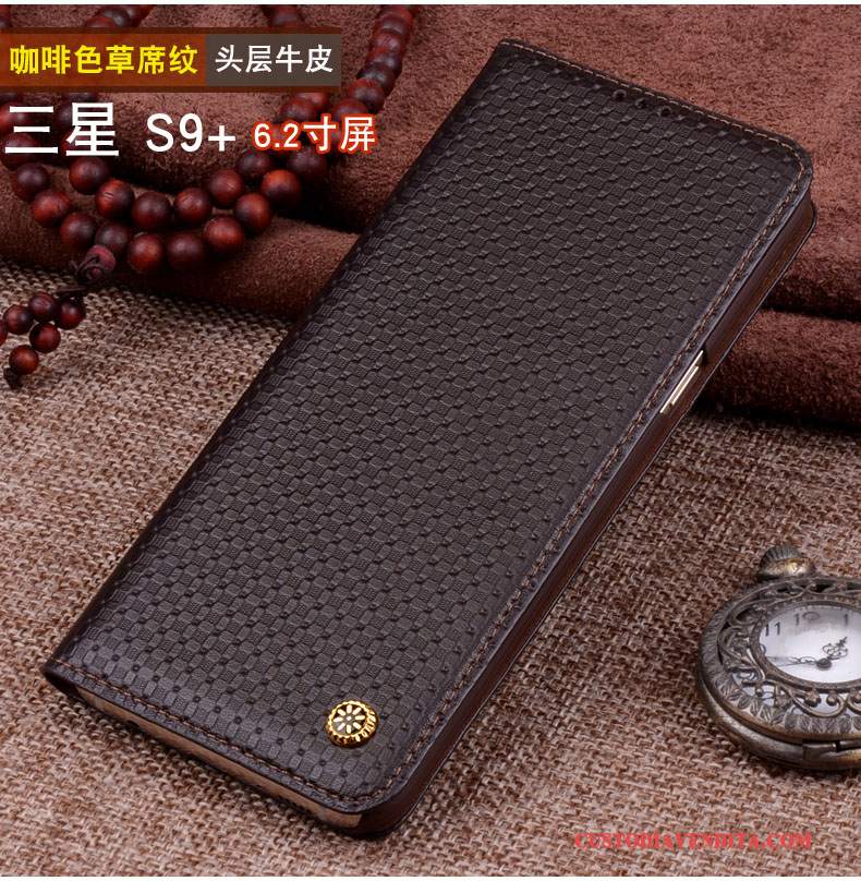 Custodia Samsung Galaxy S9+ Folio Nuovotelefono, Cover Samsung Galaxy S9+ Pelle Nero Affari